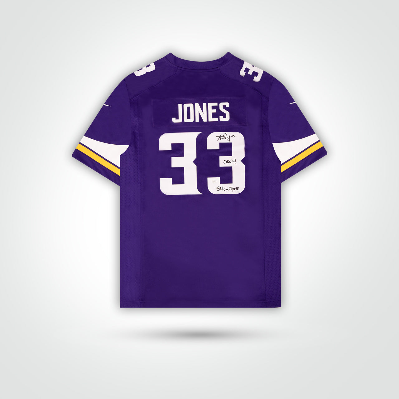 Aaron Jones Signed Vikings Nike Game Jersey Inscribed "SKOL!" & "ShowTyme" - The Real Autograph