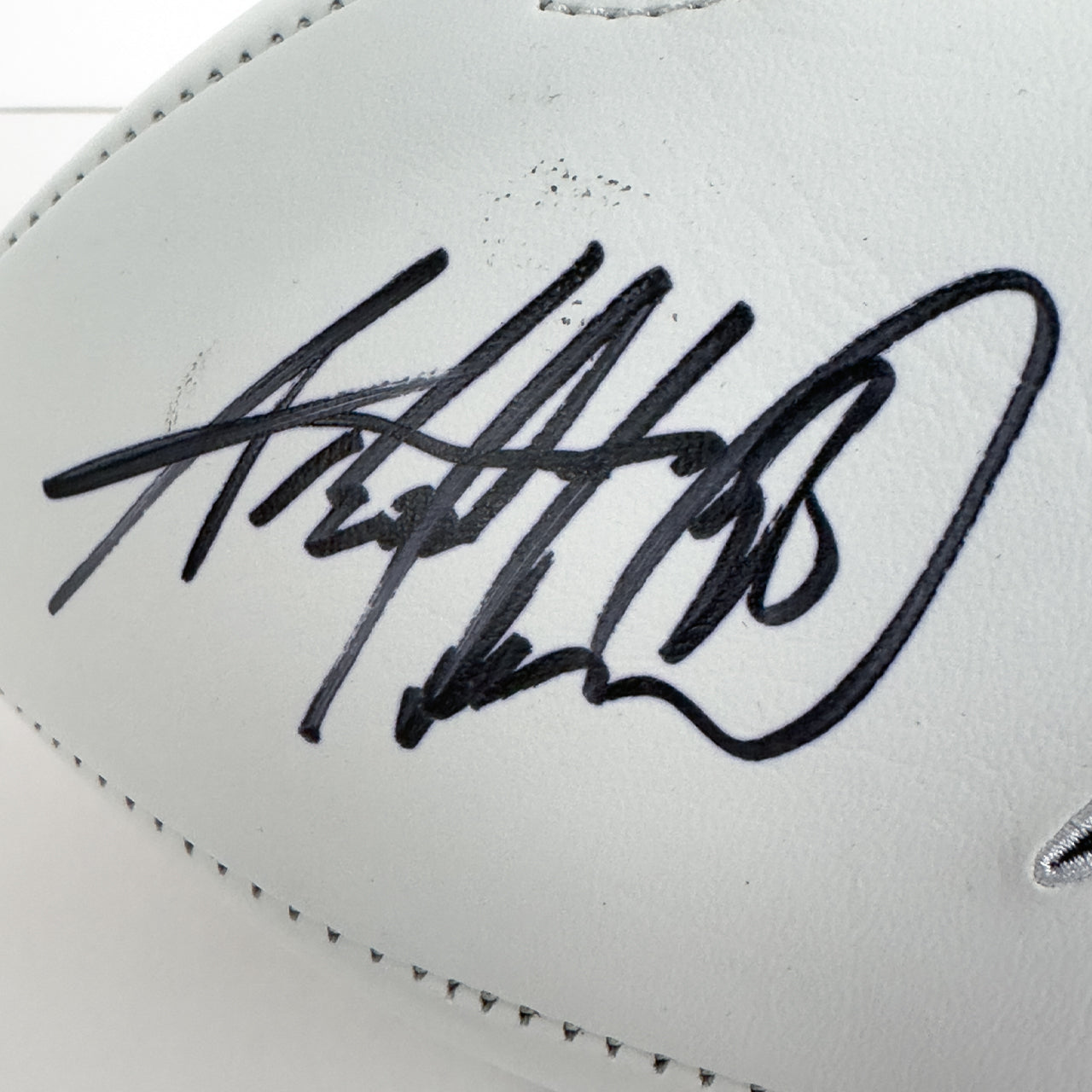 Adrian Peterson Signed Vikings White Logo Football - The Real Autograph