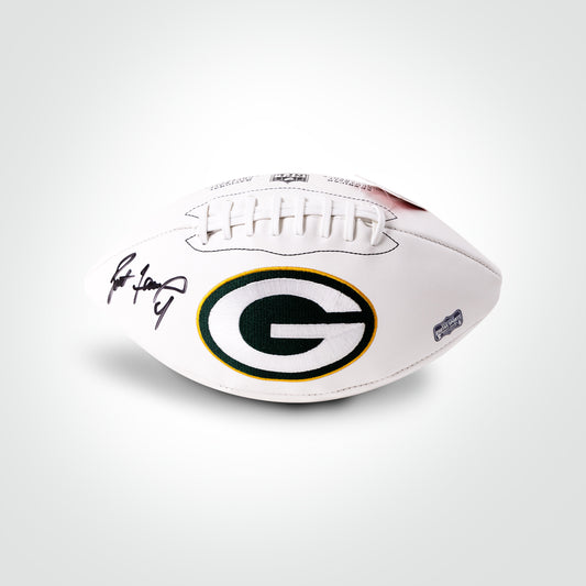 Brett Favre Signed Packers White Panel Football - The Real Autograph