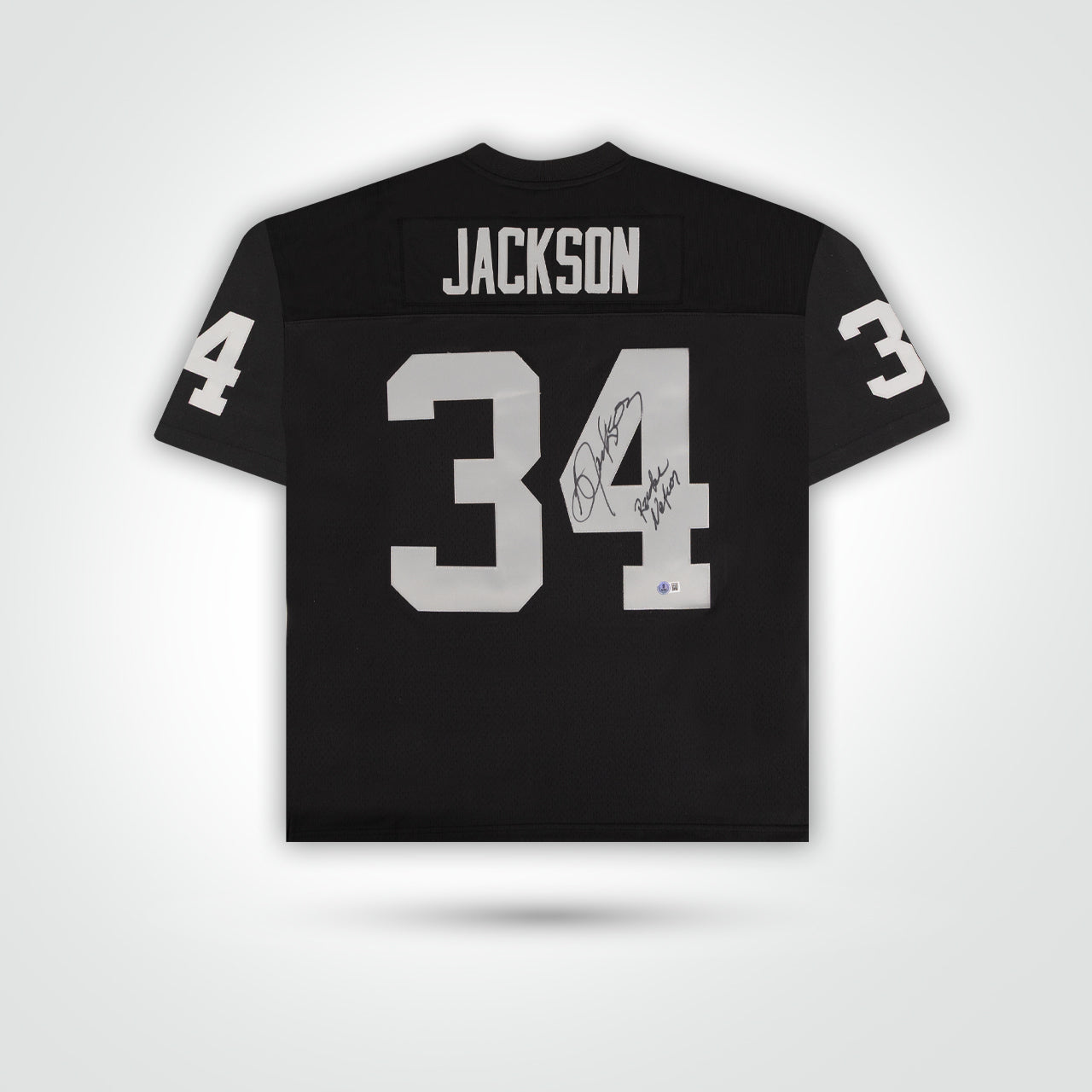 Bo Jackson Signed Raiders Mitchell & Ness Replica Jersey Inscribed "Raider Nation"