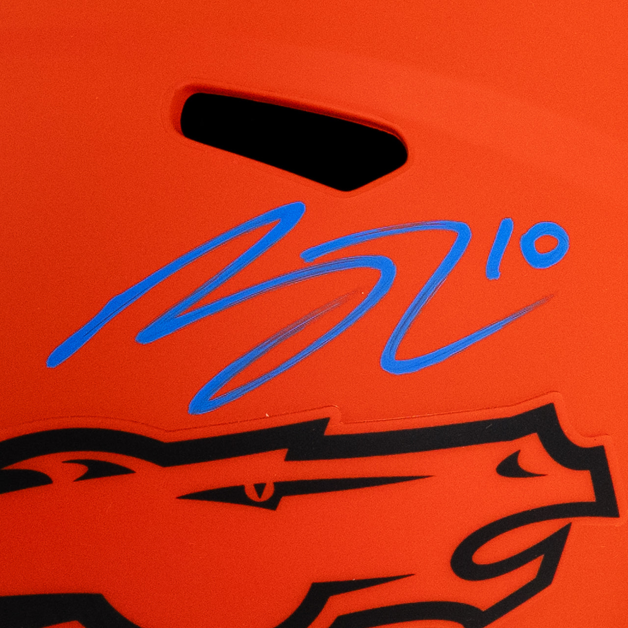 Bo Nix Signed Broncos Rave Full Size Replica Helmet - The Real Autograph