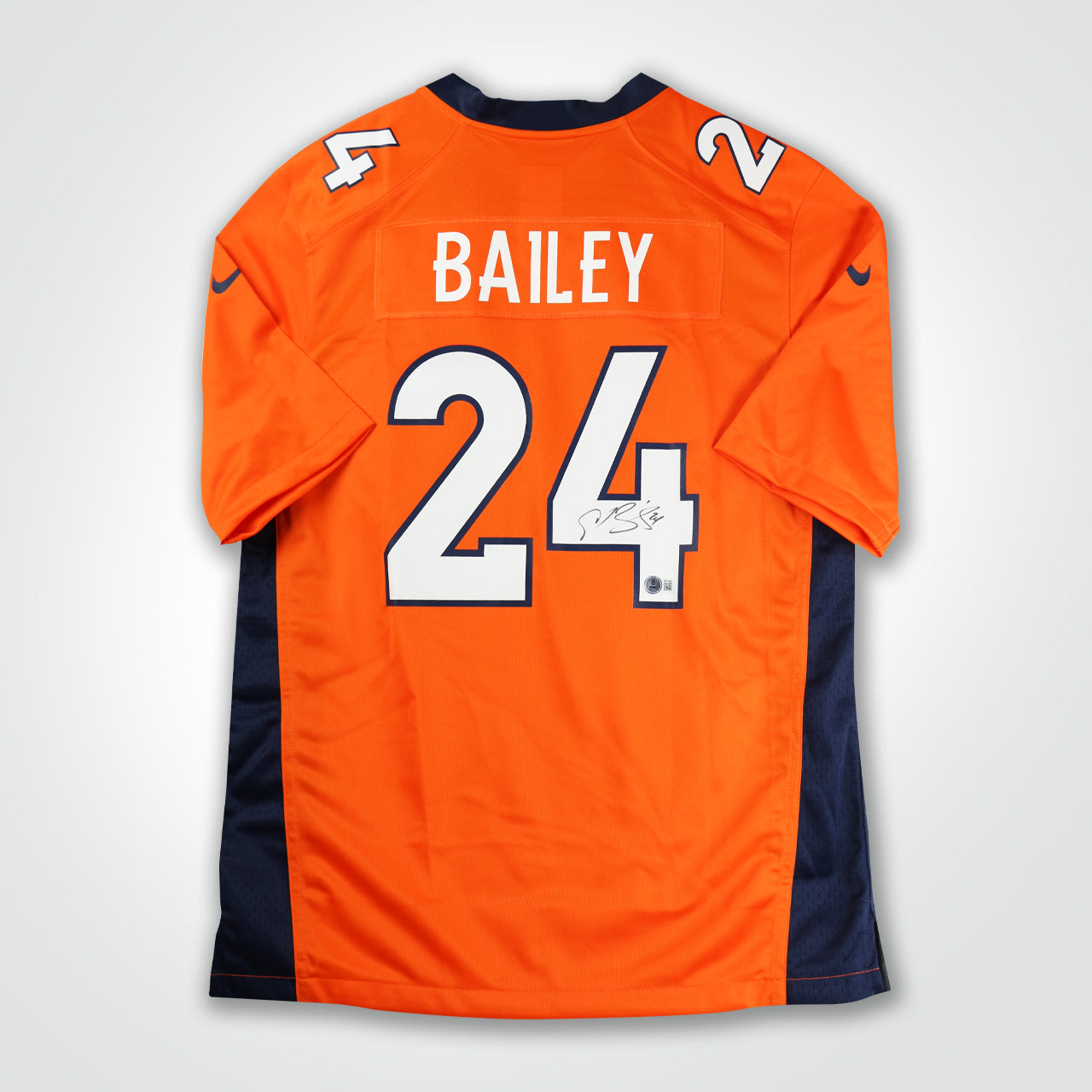 Champ Bailey Signed Broncos Nike Game Jersey - The Real Autograph
