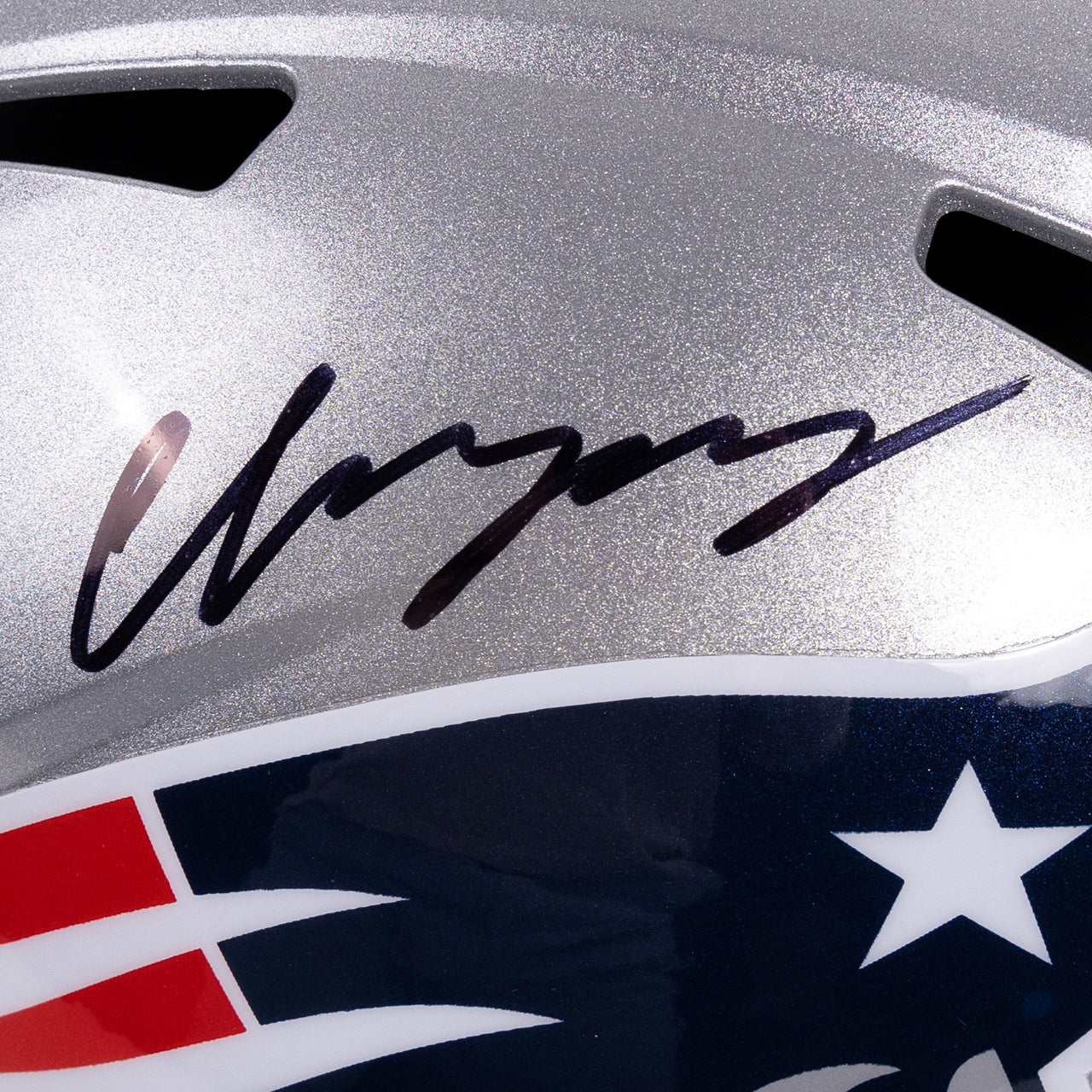 Christian Gonzalez Signed Patriots Speed Full Size Replica Helmet - The Real Autograph