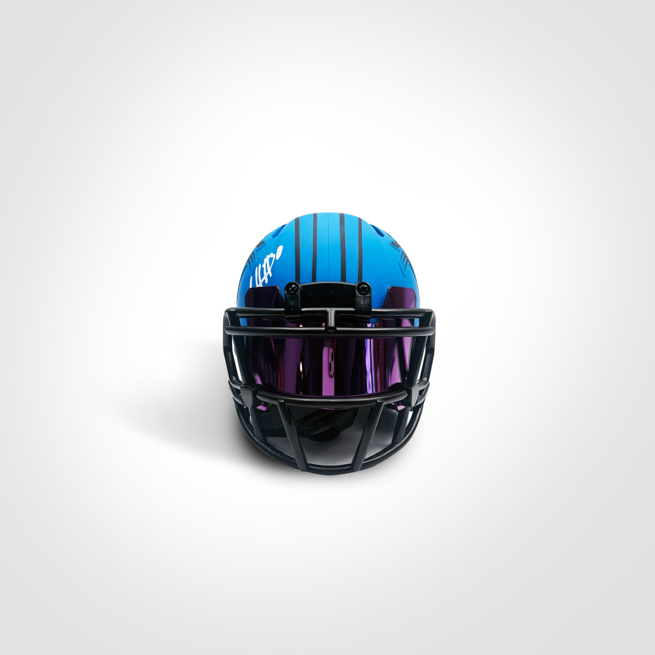 Chuba Hubbard Signed Panthers Rave Mini Helmet - The Real Autograph