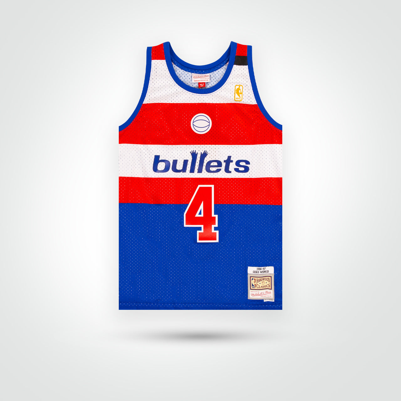 Chris Webber Signed Bullets Mitchell & Ness Replica Jersey