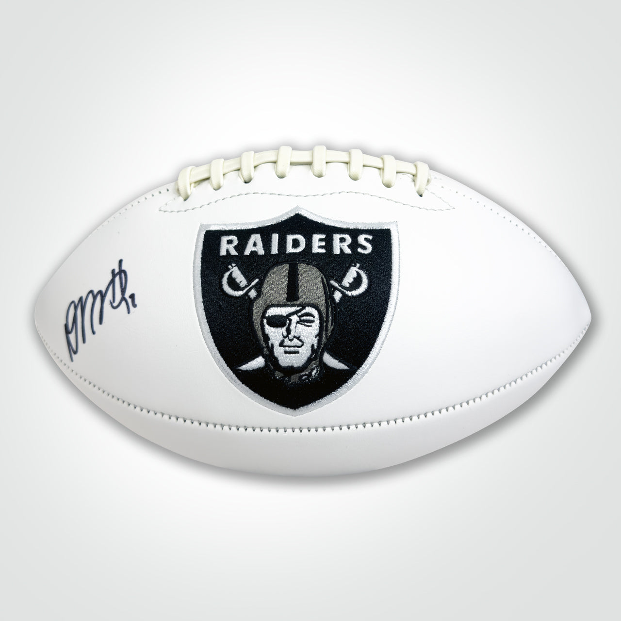 Davante Adams Signed Raiders White Logo Football - The Real Autograph