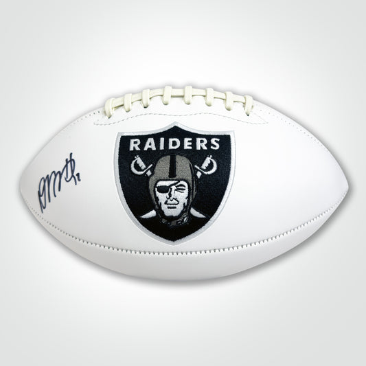 Davante Adams Signed Raiders White Logo Football - The Real Autograph