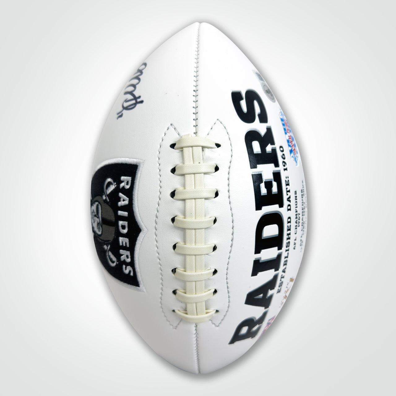 Davante Adams Signed Raiders White Logo Football - The Real Autograph