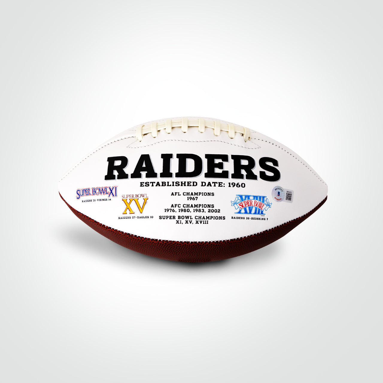 Davante Adams & Josh Jacobs Dual Signed Raiders White Panel Football - The Real Autograph