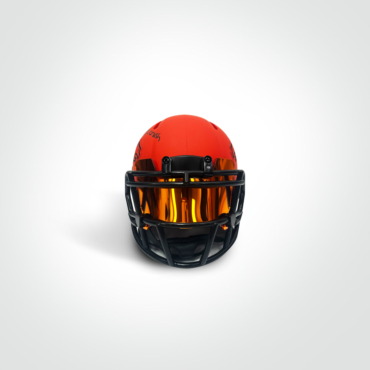 Dre Greenlaw Signed Broncos Rave Mini Helmet Inscribed "Orange Crush" - The Real Autograph
