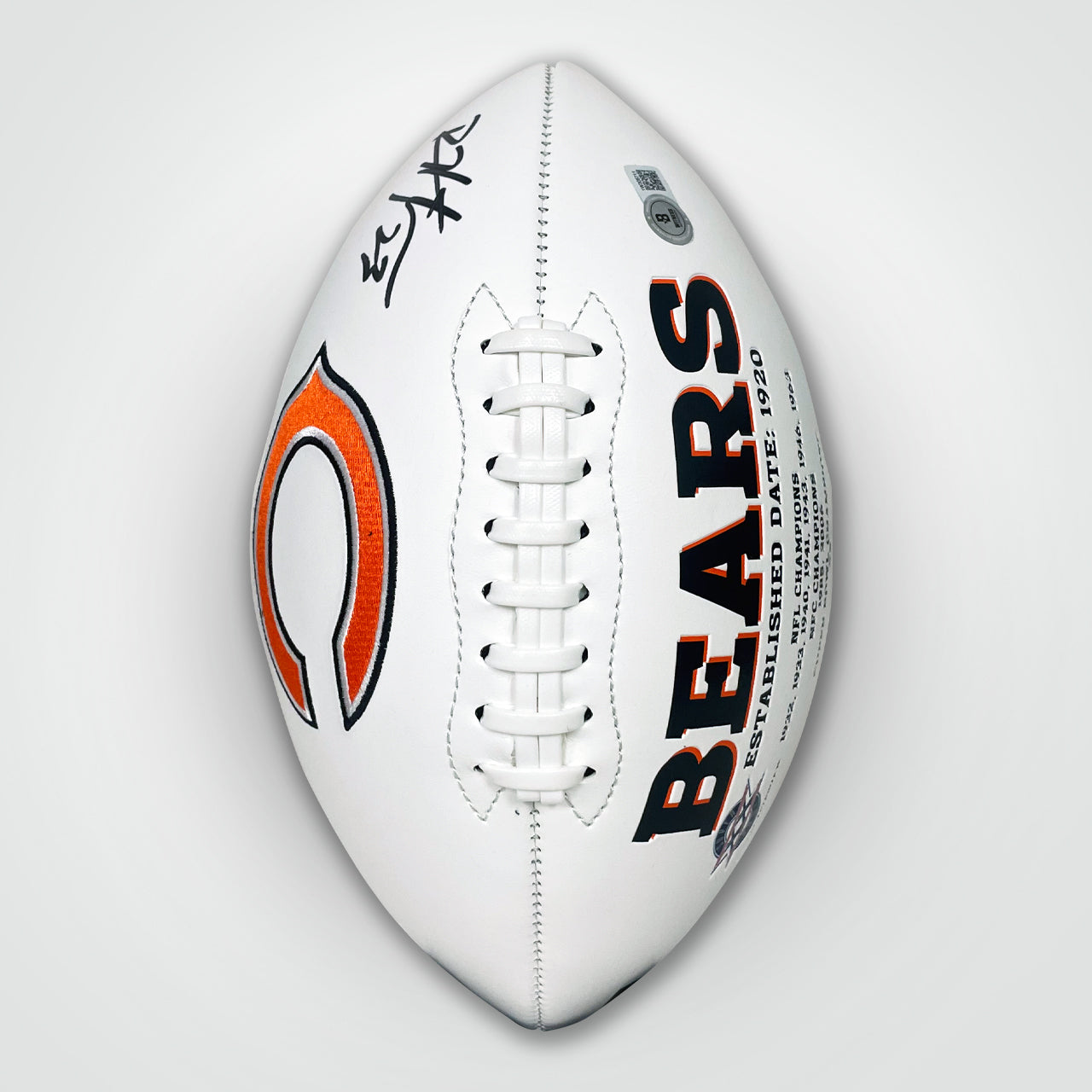 Devin Hester Signed Bears White Logo Football - The Real Autograph
