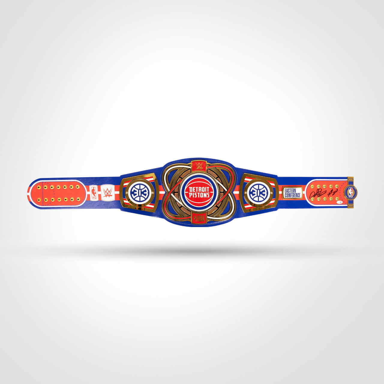 Dennis Rodman Signed Pistons WWE Belt Inscribed - The Real Autograph