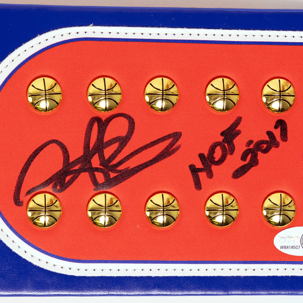 Dennis Rodman Signed Pistons WWE Belt Inscribed - The Real Autograph