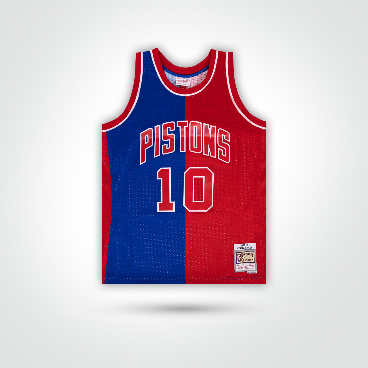 Dennis Rodman Signed Pistons Mitchell & Ness Split Swingman Jersey Inscribed "The Worm" - The Real Autograph