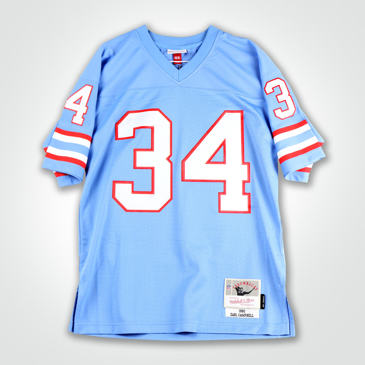 Earl Campbell Signed Oilers Mitchell & Ness Replica Jersey Inscribed "HoF 91" - The Real Autograph