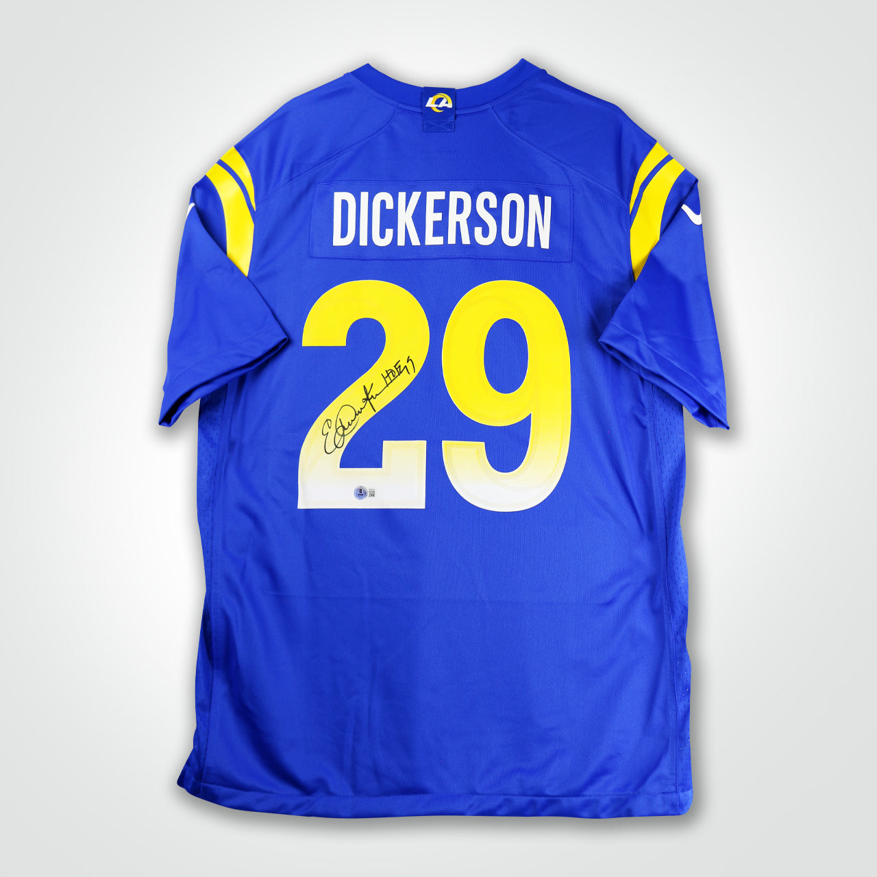 Eric Dickerson Signed Rams Nike Game Jersey Inscribed "HoF 99" - The Real Autograph