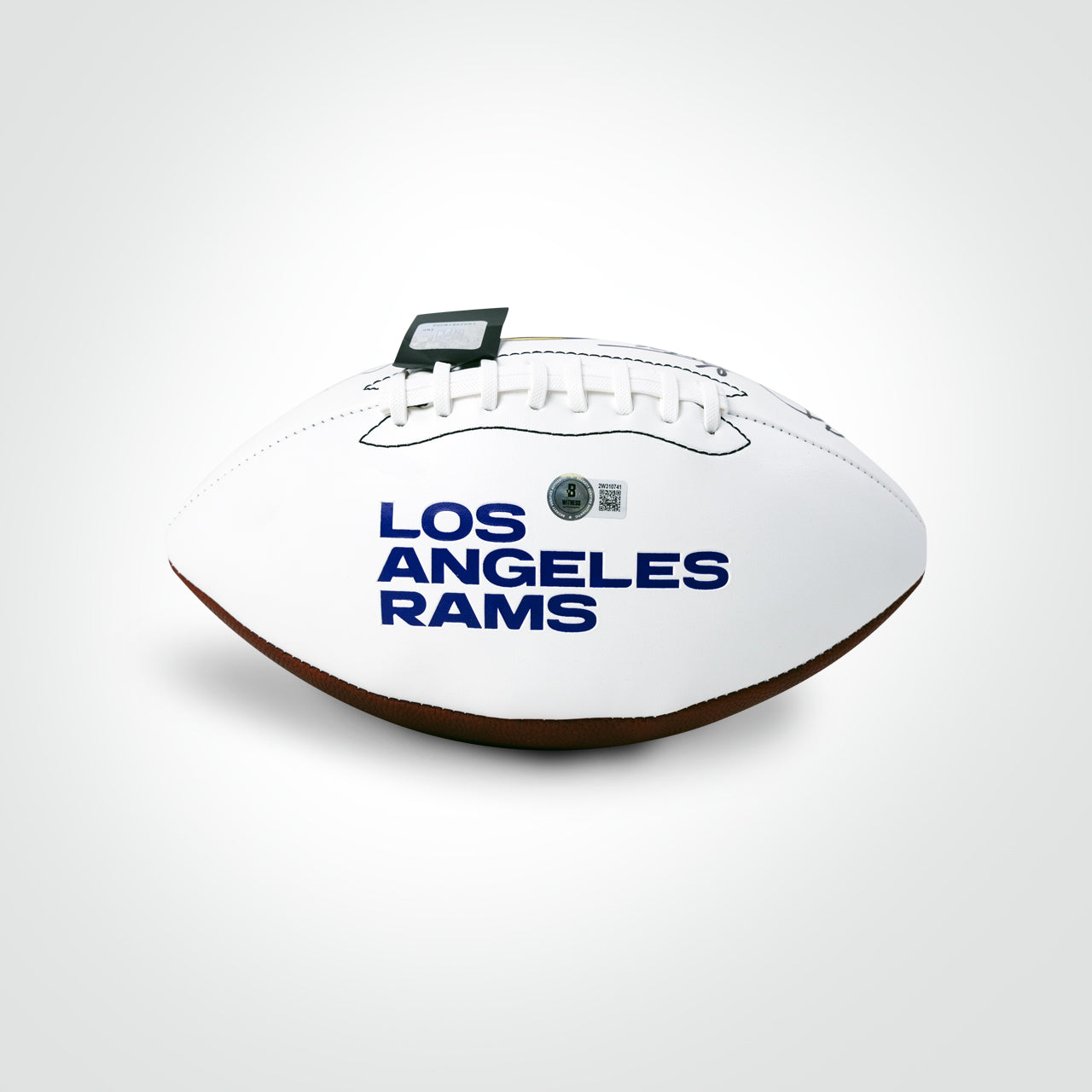 Eric Dickerson & Marshall Faulk Dual Signed Rams White Panel Football - The Real Autograph