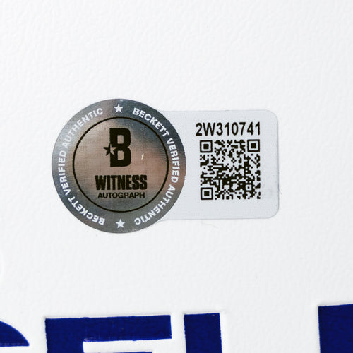 Eric Dickerson & Marshall Faulk Dual Signed Rams White Panel Football - The Real Autograph