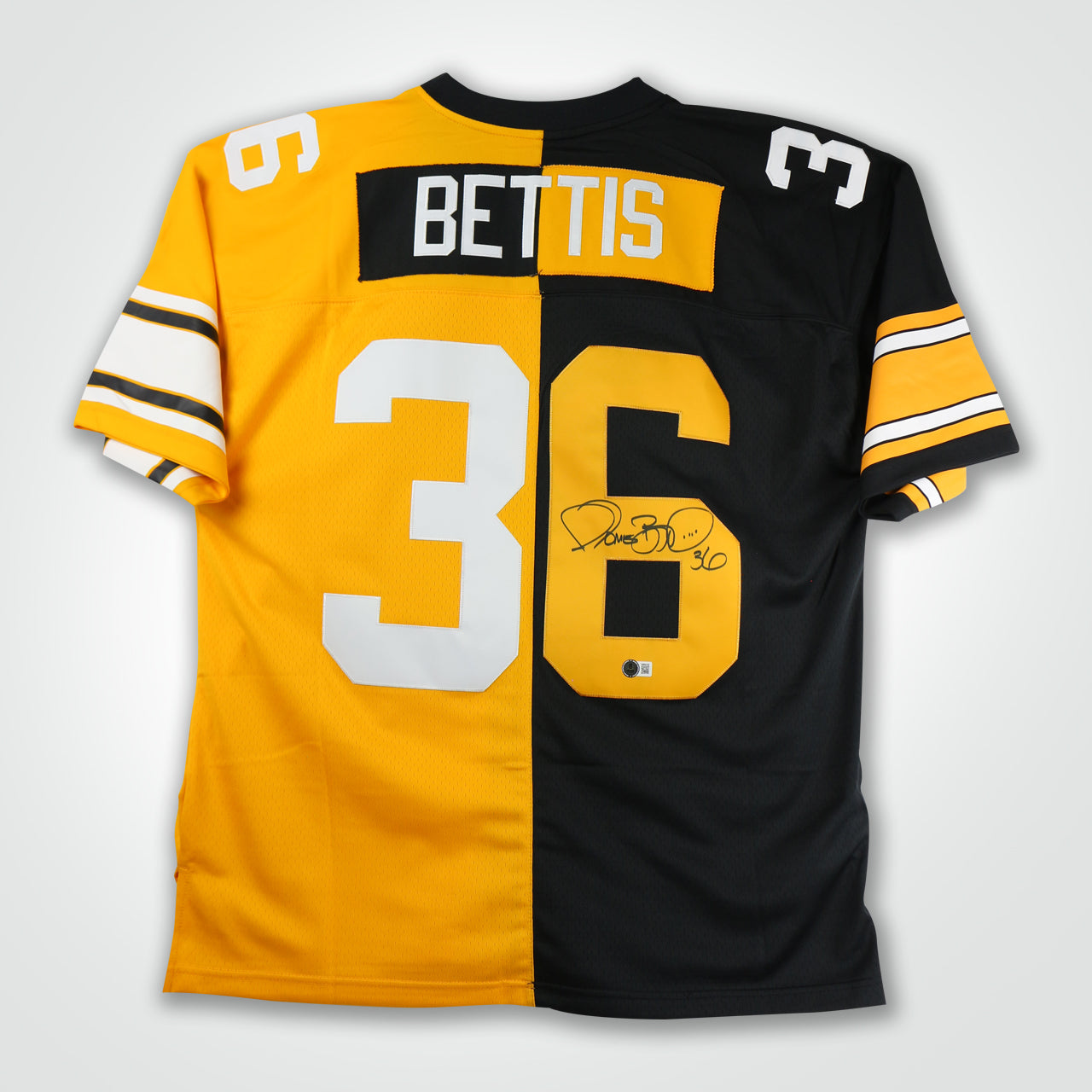 Jerome Bettis Signed Steelers Mitchell & Ness Split Replica Jersey - The Real Autograph