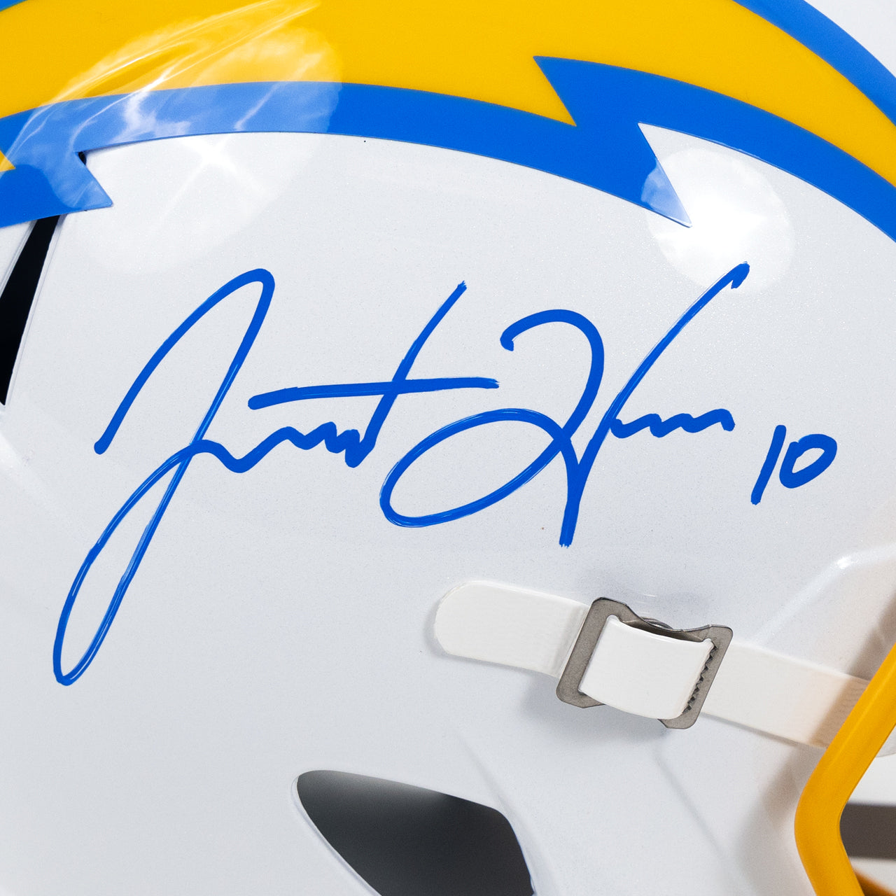 Justin Herbert Signed Chargers Full Size Replica Helmet - The Real Autograph