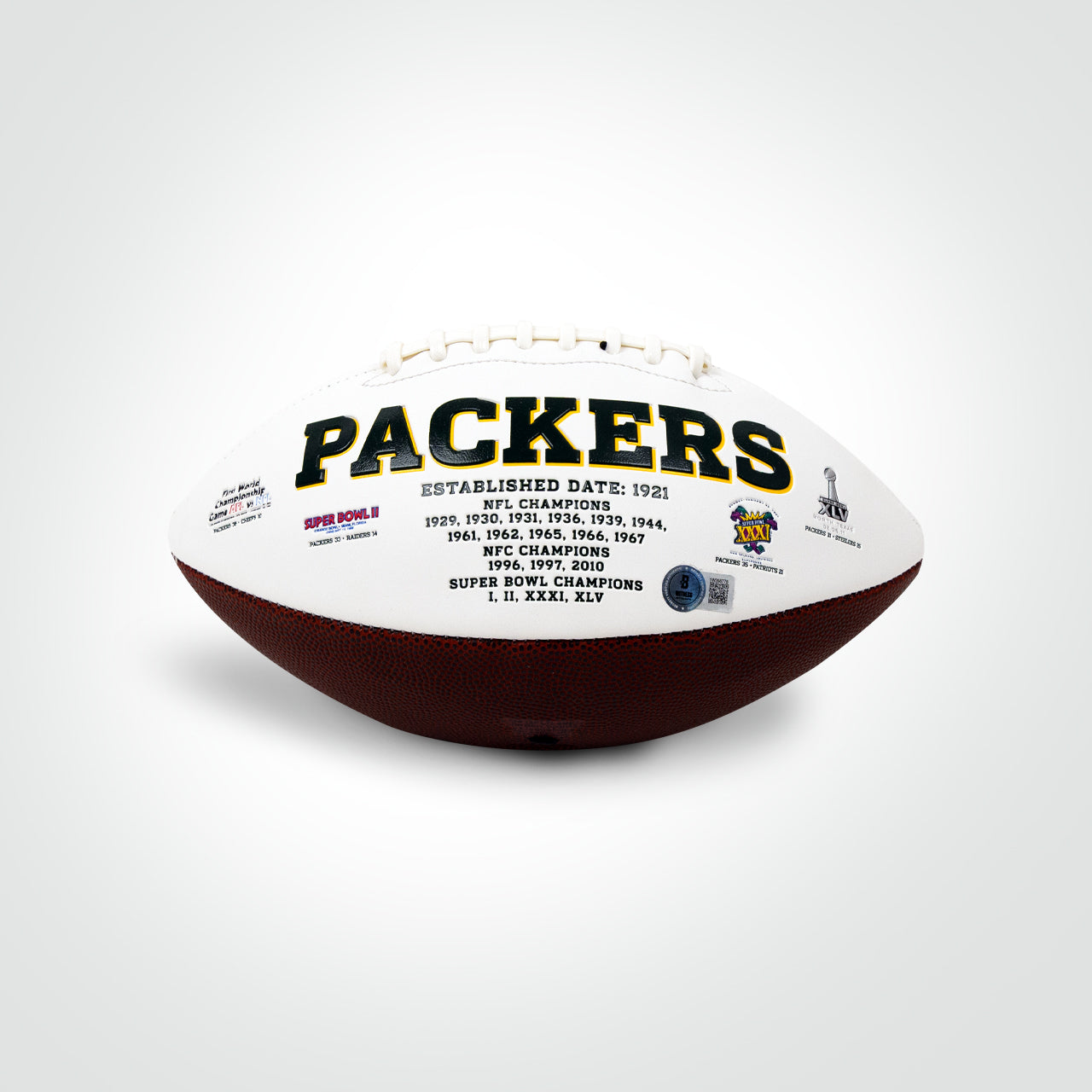 Jordan Love & Aaron Jones Dual Signed Packers White Panel Football - The Real Autograph
