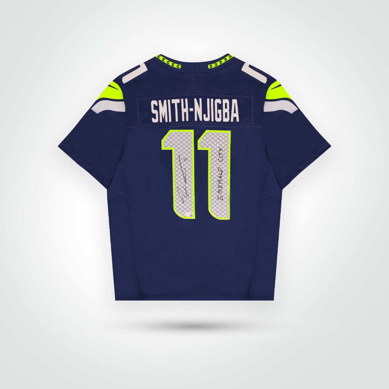 Jaxon Smith-Njigba Signed Seahawks Nike Limited Jersey Inscribed "Emerald City"