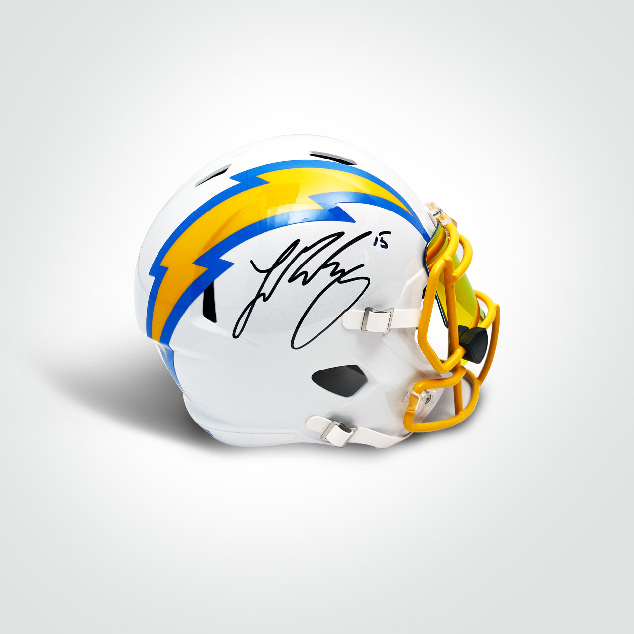 Ladd McConkey Signed Chargers Speed Full Size Replica Helmet - The Real Autograph
