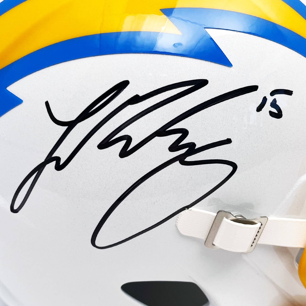 Ladd McConkey Signed Chargers Speed Full Size Replica Helmet - The Real Autograph