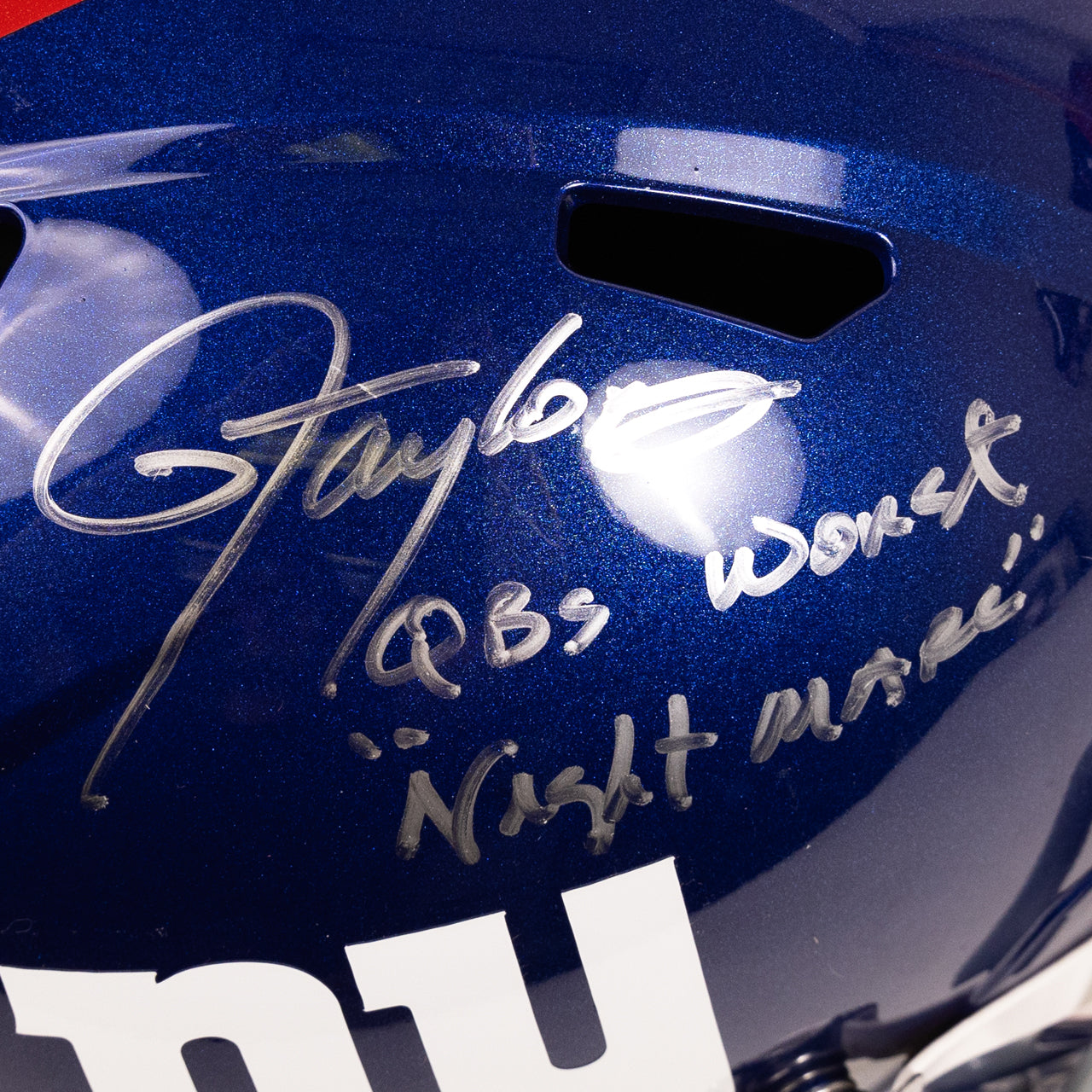 Lawrence Taylor Signed Giants Speed Full Size Replica Helmet - The Real Autograph