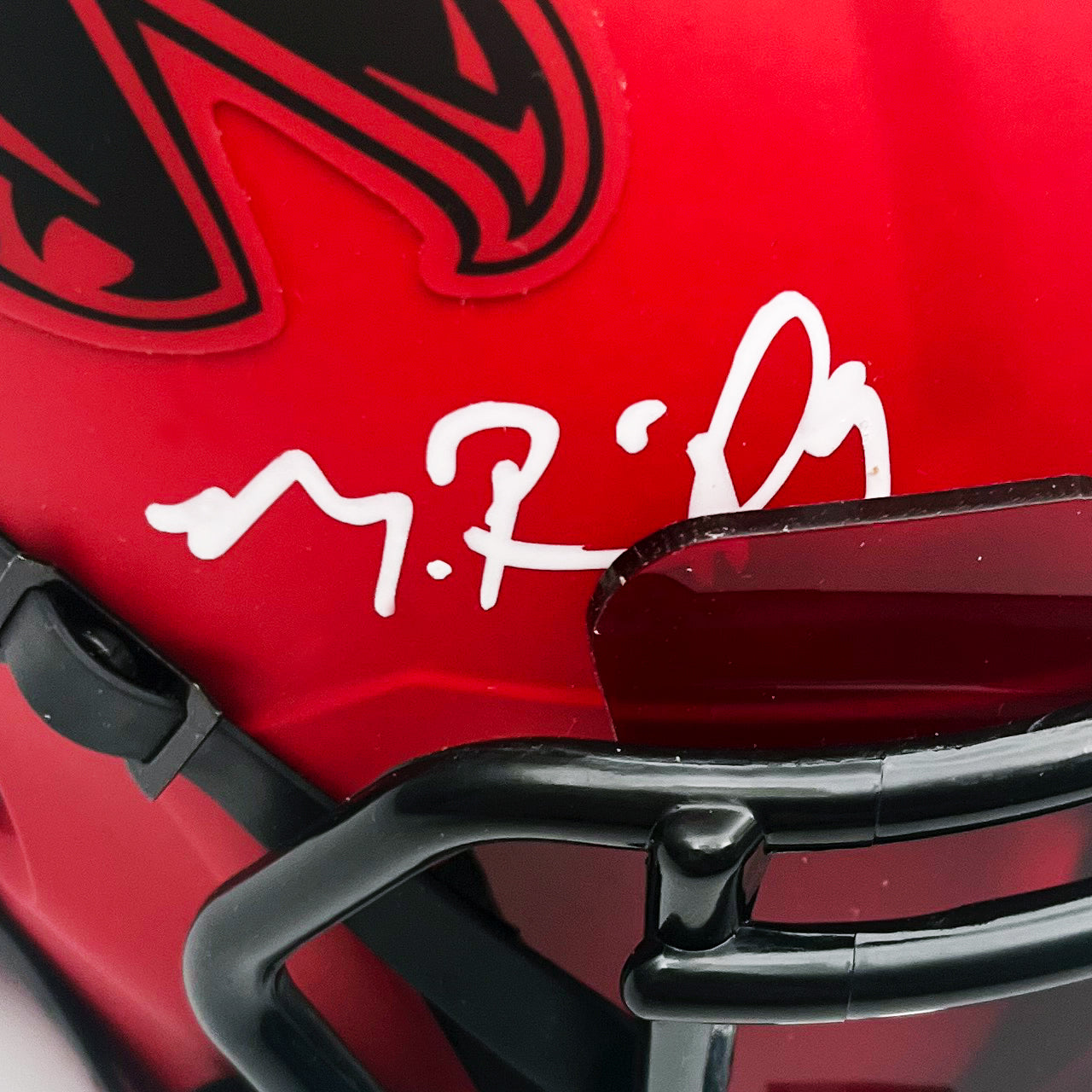Michael Penix Signed Falcons Rave Mini Helmet - The Real Autograph