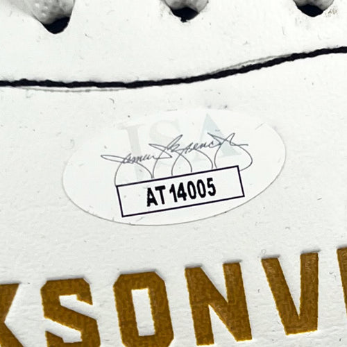 Travis Etienne Signed Jaguars White Panel Football - The Real Autograph