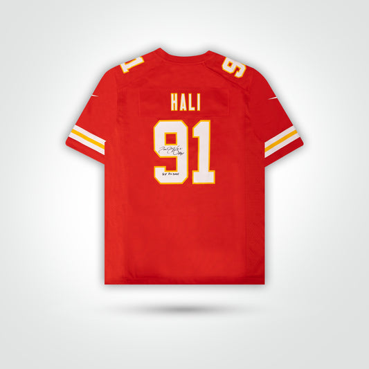 Tamba Hali Signed Chiefs Nike Game Jersey Inscribed "6x Pro Bowl" - The Real Autograph