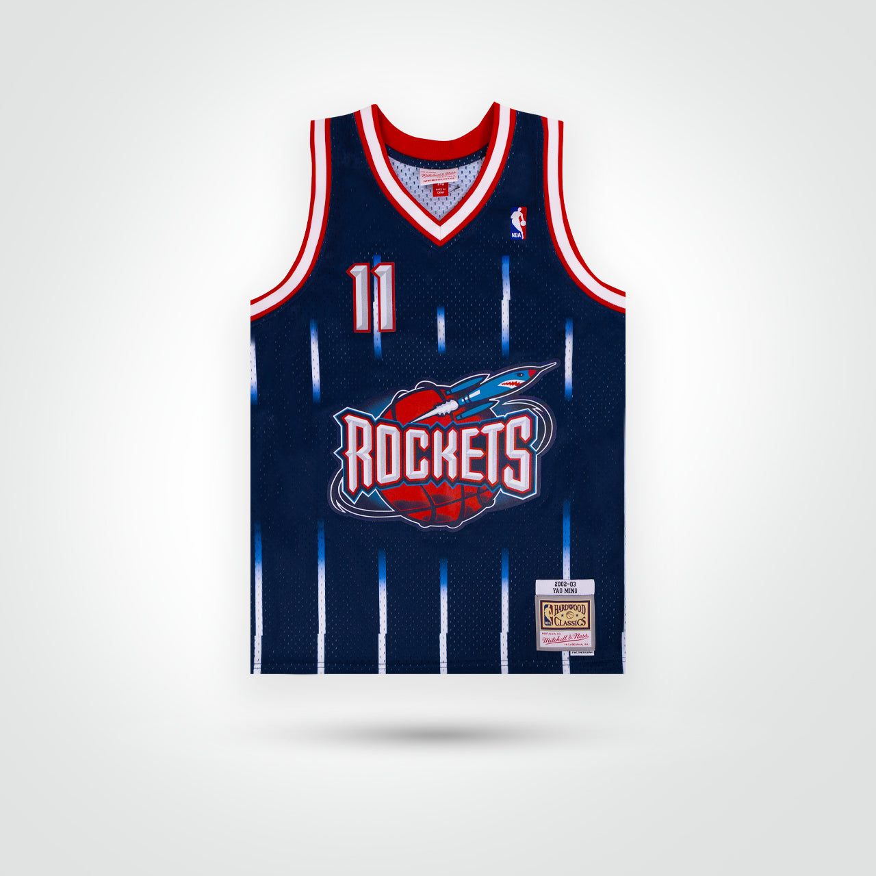 Yao Ming Signed Navy Rockets Mitchell & Ness Swingman Jersey - The Real Autograph