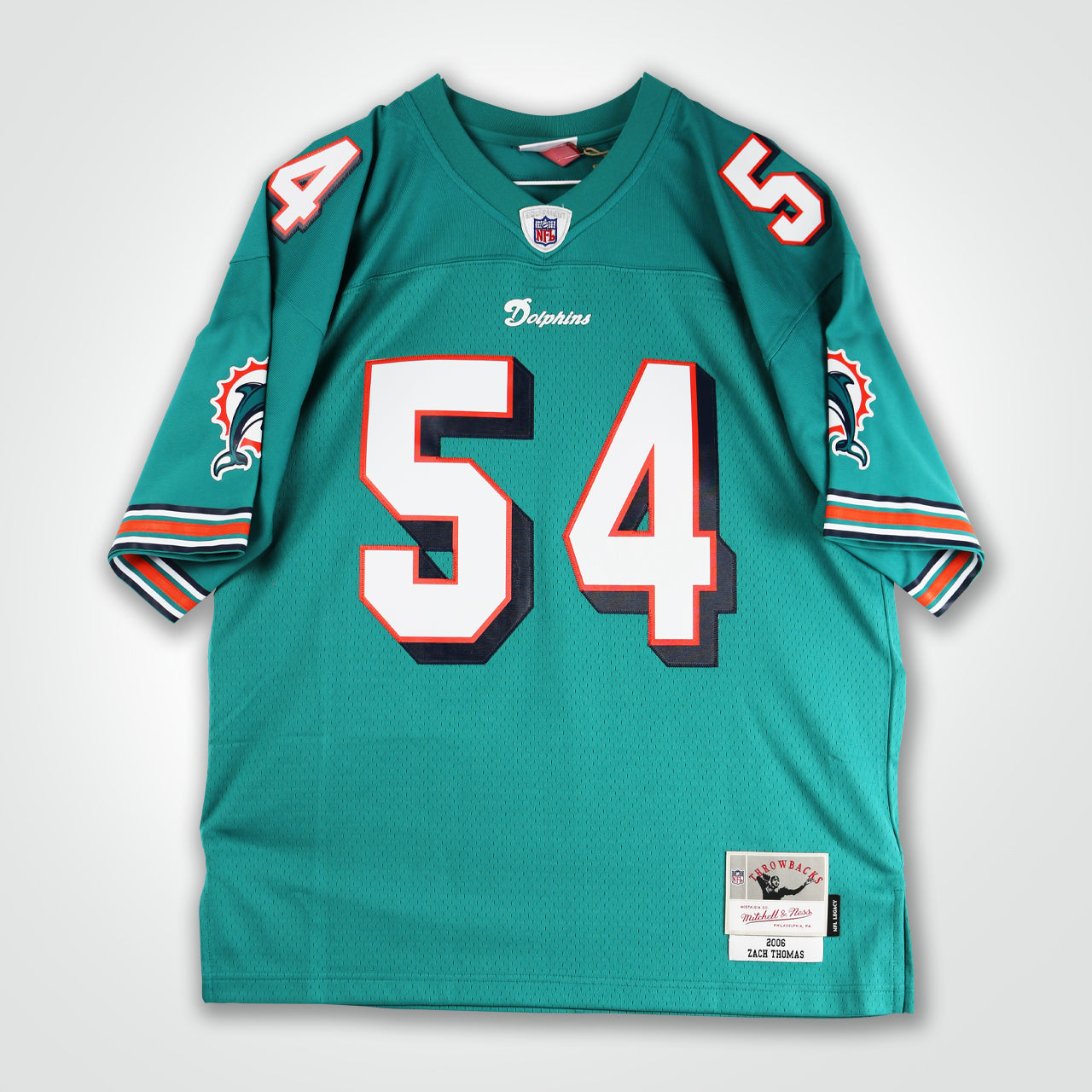 Zach Thomas Signed Dolphins Mitchell & Ness Replica Jersey - The Real Autograph