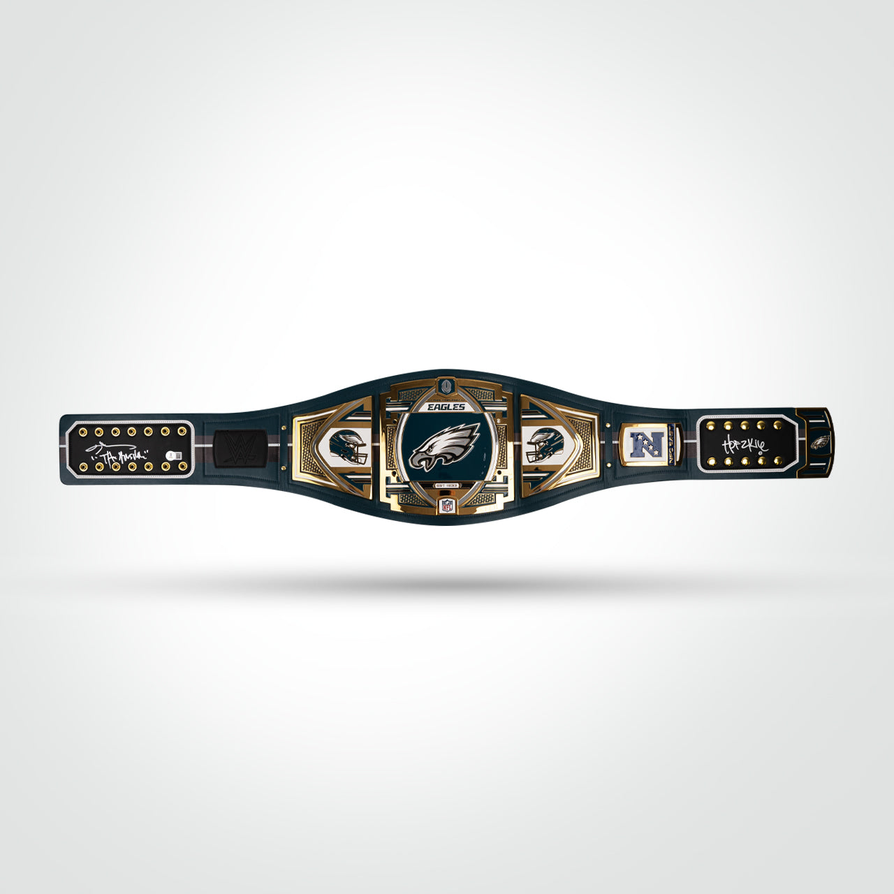 Allen Iverson Signed Eagles WWE Belt Inscribed "HoF 2K16" & "The Answer"