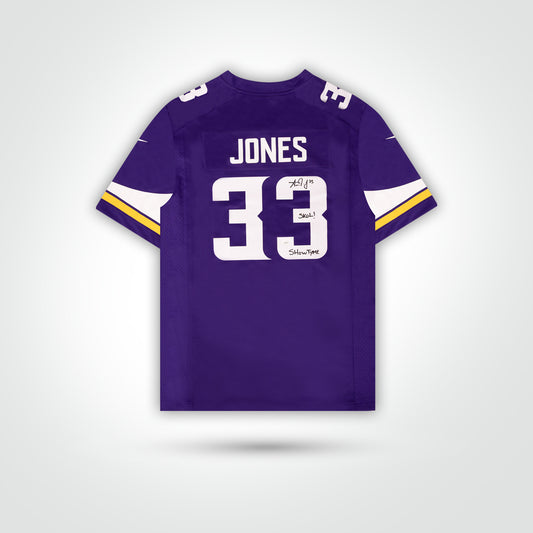 Aaron Jones Signed Vikings Nike Game Jersey Inscribed "SKOL!" & "ShowTyme" - The Real Autograph
