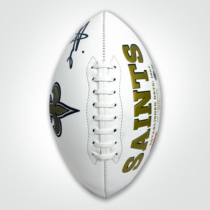 Alvin Kamara Signed Saints White Logo Football