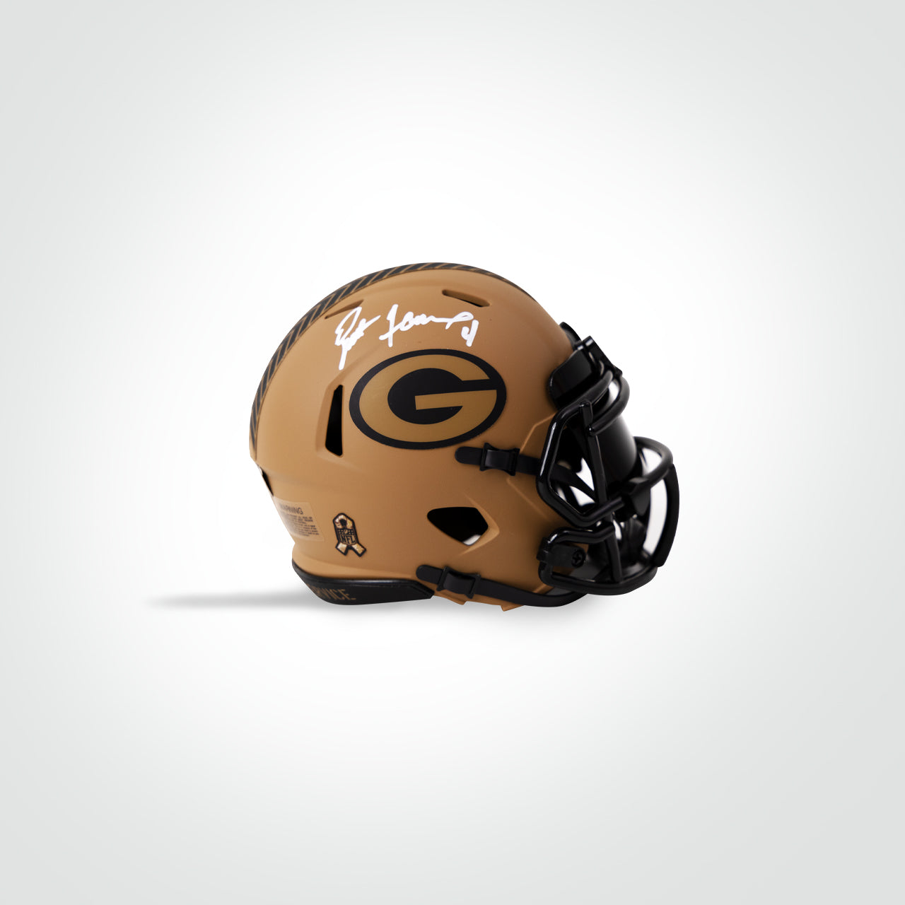 Brett Favre Signed Packers Salute to Service Mini Helmet