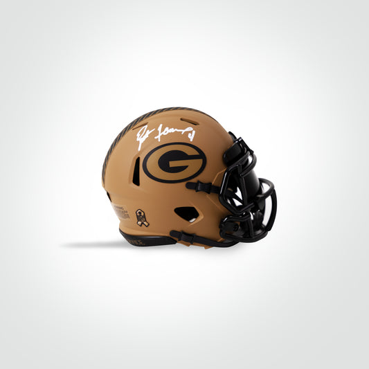 Brett Favre Signed Packers Salute to Service Mini Helmet