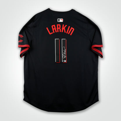 Barry Larkin Signed Reds Nike City Connect Limited Jersey