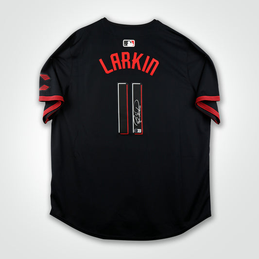 Barry Larkin Signed Reds Nike City Connect Limited Jersey
