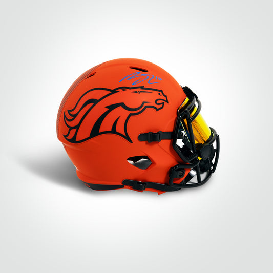 Bo Nix Signed Broncos Rave Full Size Replica Helmet - The Real Autograph