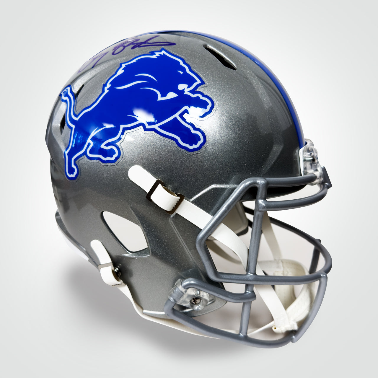 Barry Sanders Signed Lions Speed Full Size Replica Helmet