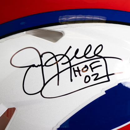 Quad Signed Bruce Smith, Jim Kelly, Thurman Thomas, & Andre Reed Bills Speed Full Size Authentic Helmet Inscribed HoF Years