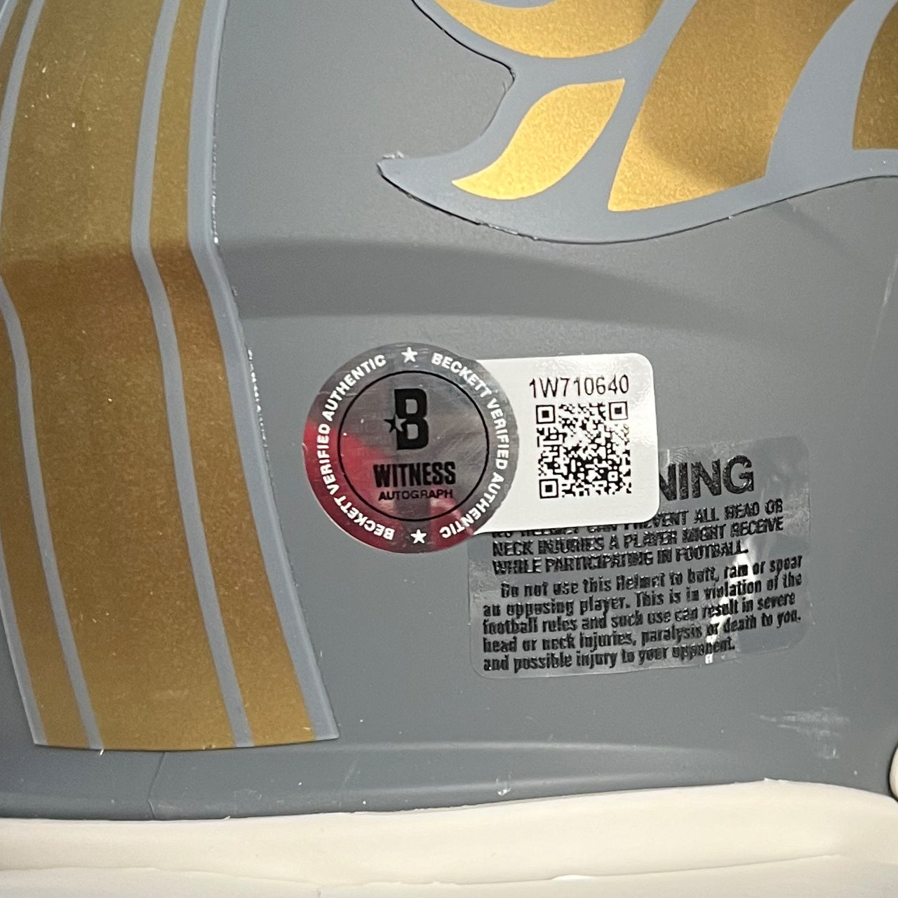 Champ Bailey Signed Broncos Slate Mini Helmet