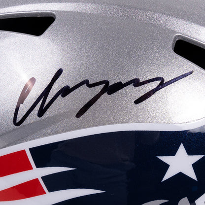 Christian Gonzalez Signed Patriots Speed Full Size Replica Helmet - The Real Autograph