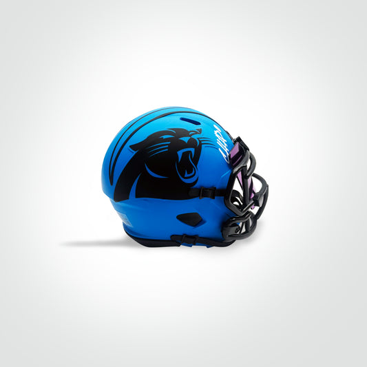 Chuba Hubbard Signed Panthers Rave Mini Helmet - The Real Autograph