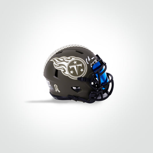 Chris Johnson Signed Titans Salute to Service (STS) Mini Helmet
