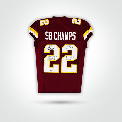 Multi Signed Superbowl 22 Inscribed Pro-Style Jersey