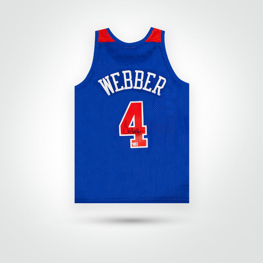 Chris Webber Signed Bullets Mitchell & Ness Replica Jersey